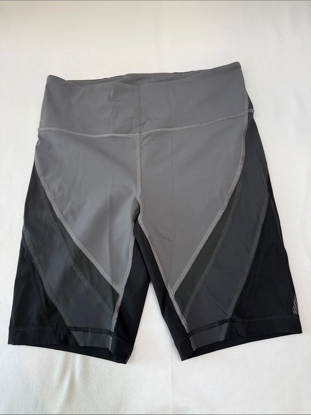 lululemon athletica Two-Tone Gray & Black High-Rise Bike Shorts